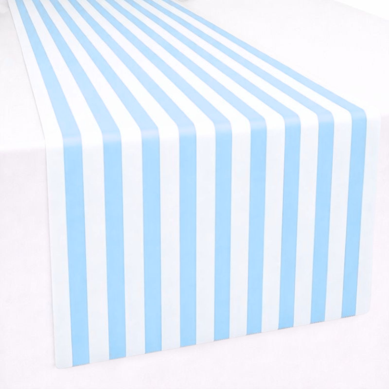 Light Blue and White Paper Table Runner 8m