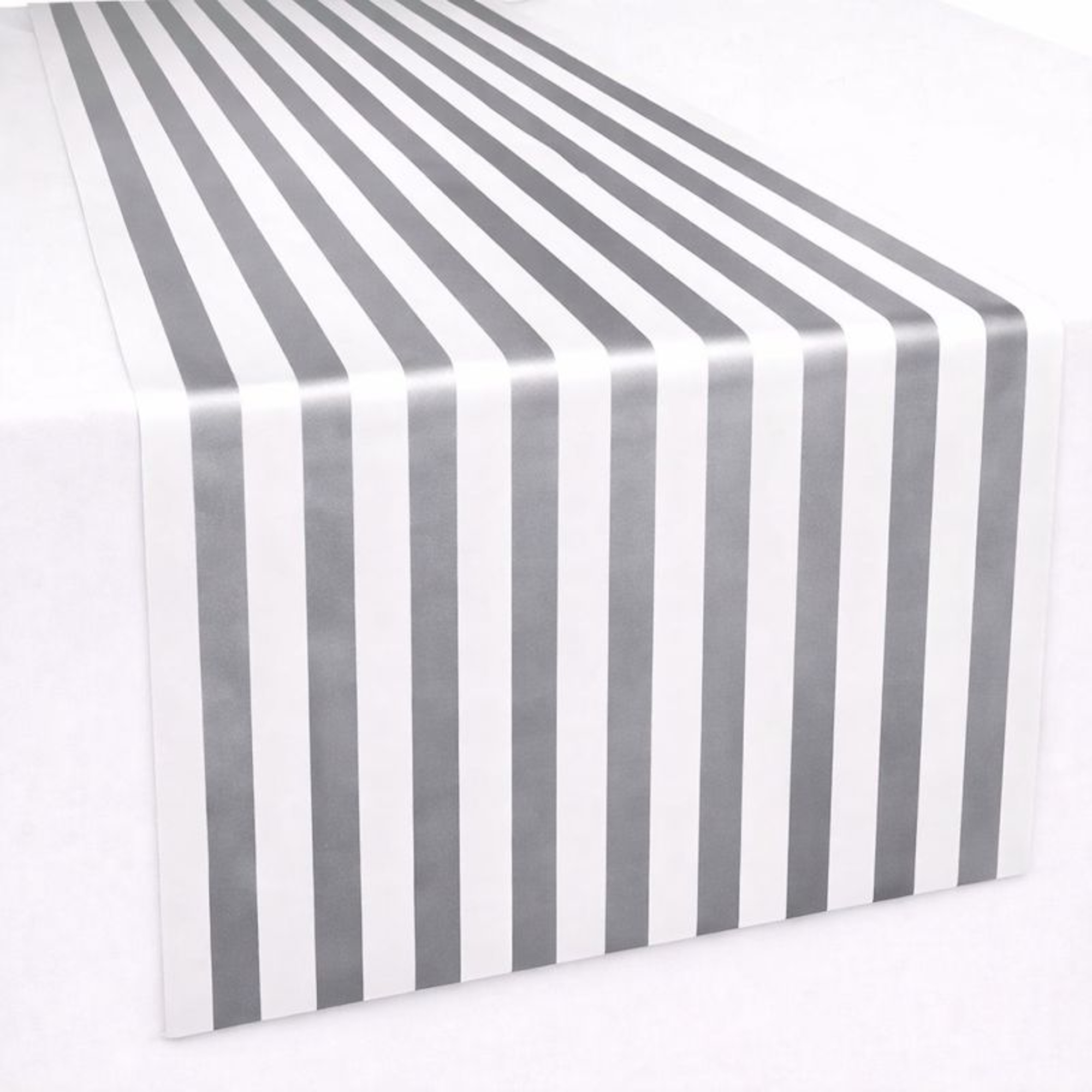 Silver and White Paper Table Runner 8m