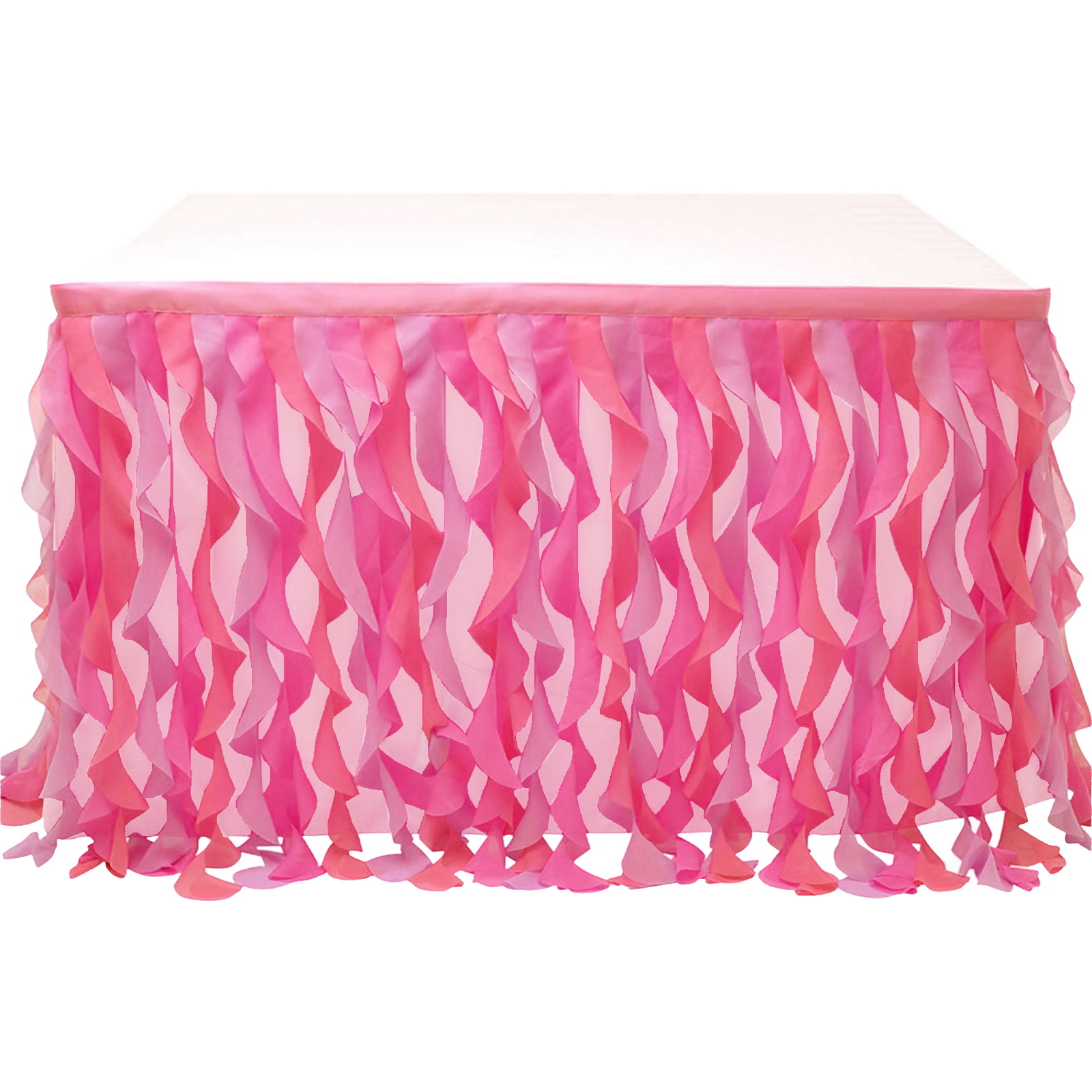 Pink Fabric Table Skirt 185cm