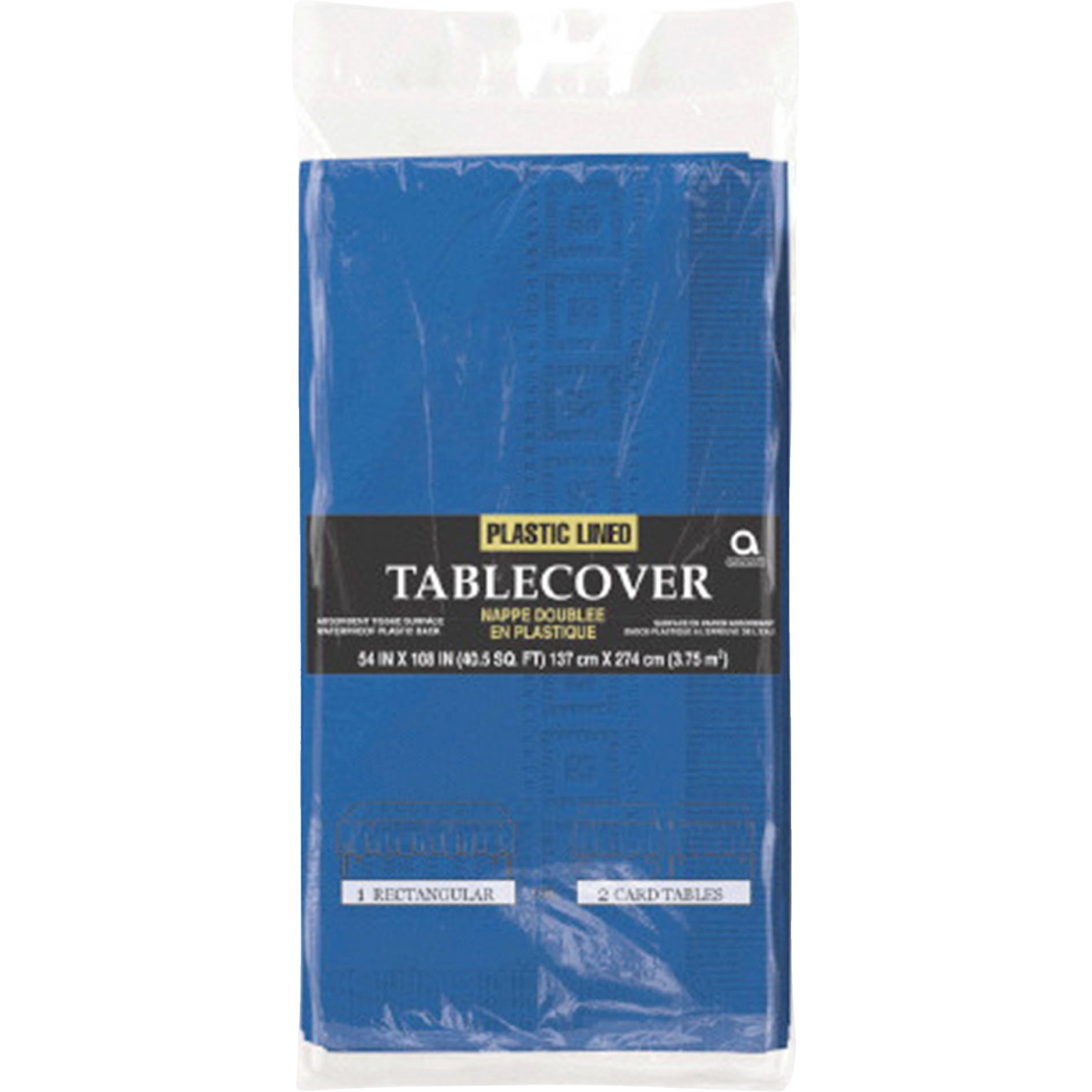 Royal Blue 3ply Plastic Lined Paper Tablecloth