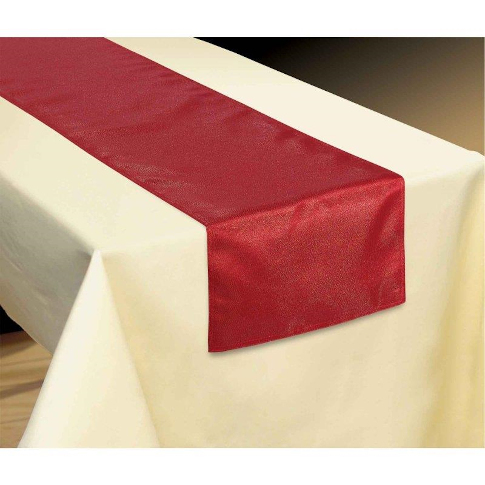 Red Luxury Metallic Fabric Table Runner