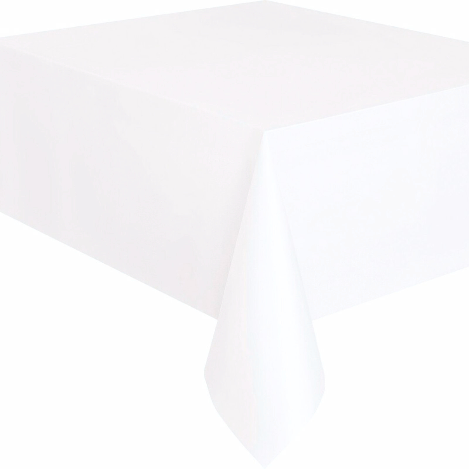 Bright White Rectangular Plastic Tablecloths (Bulk Pack of 12)