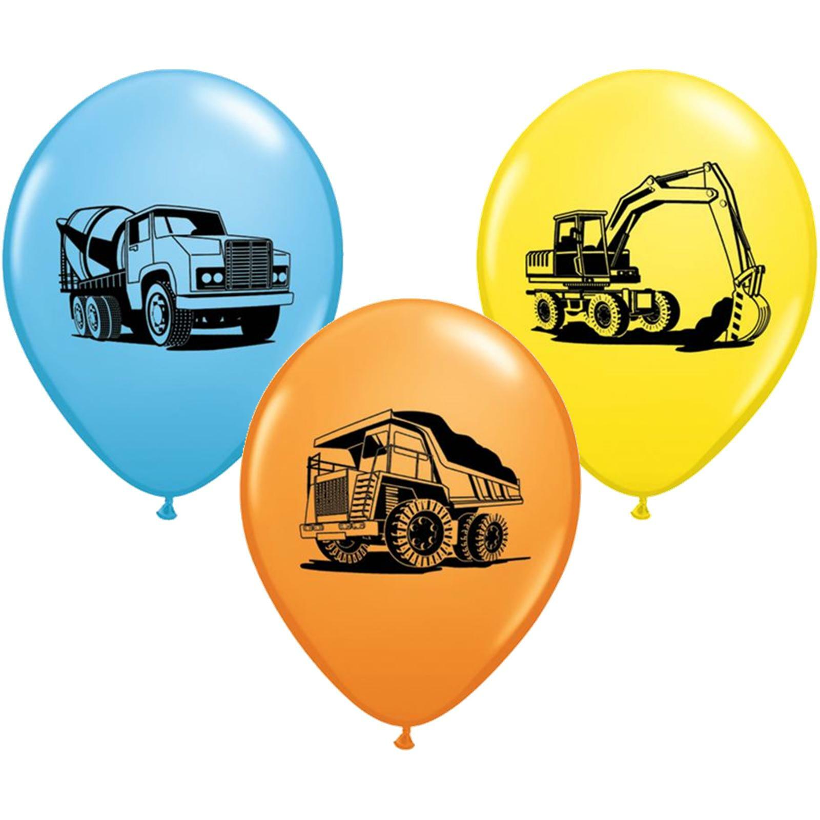 Construction Trucks Balloons (Pack of 12)