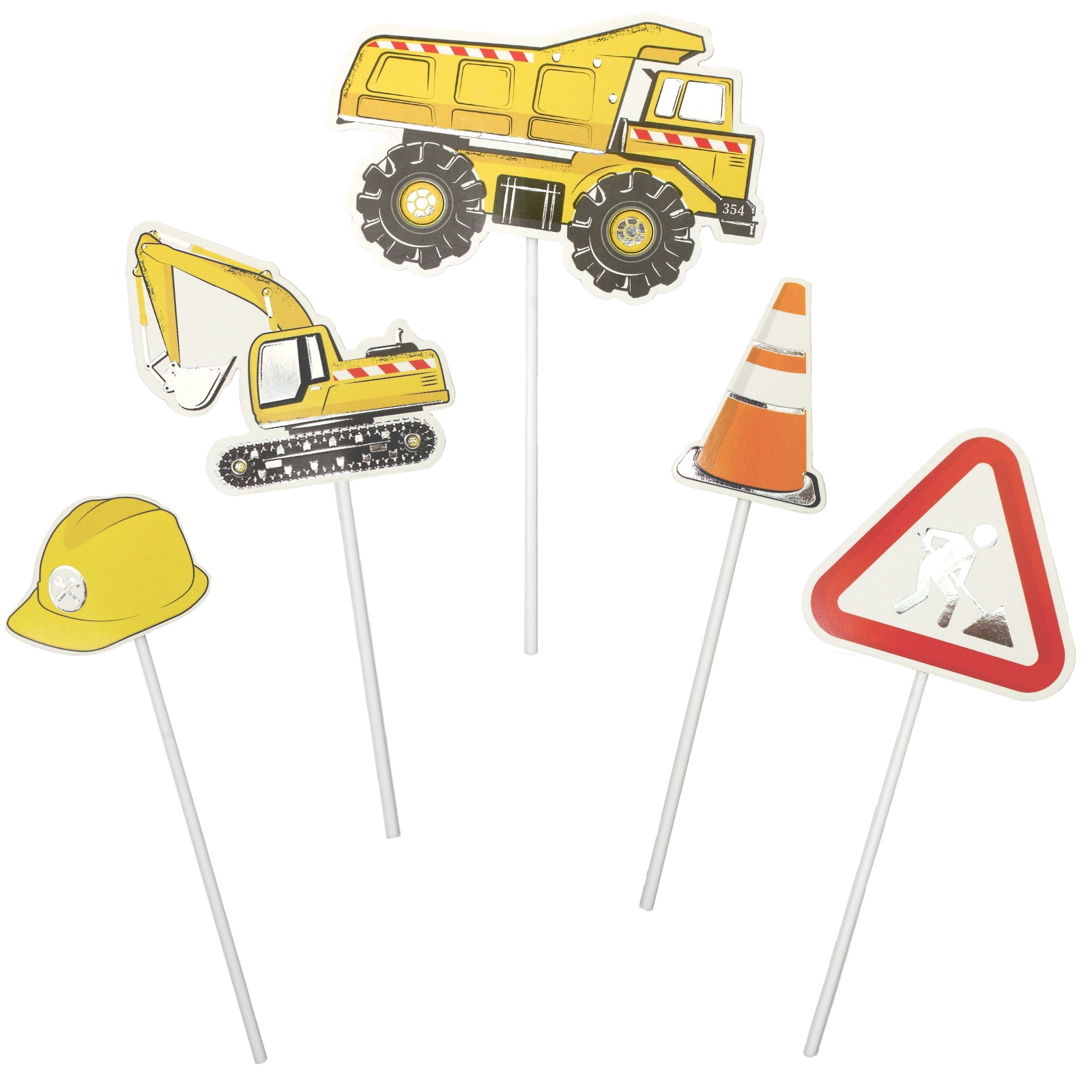 Construction Trucks Cake Toppers (Pack of 5)