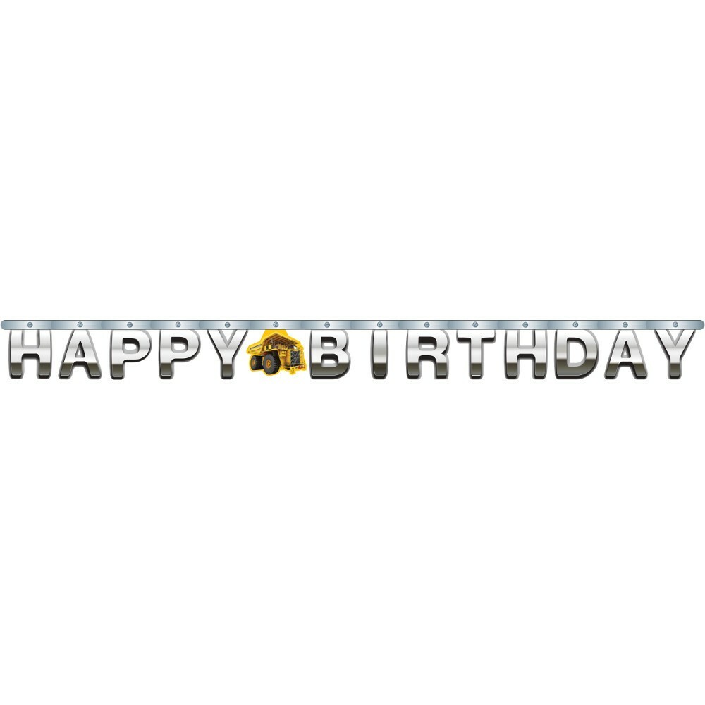 Construction Zone Happy Birthday Banner
