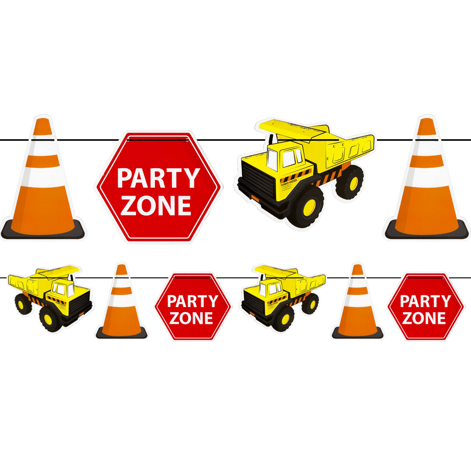 Construction Truck Party Garland Banner