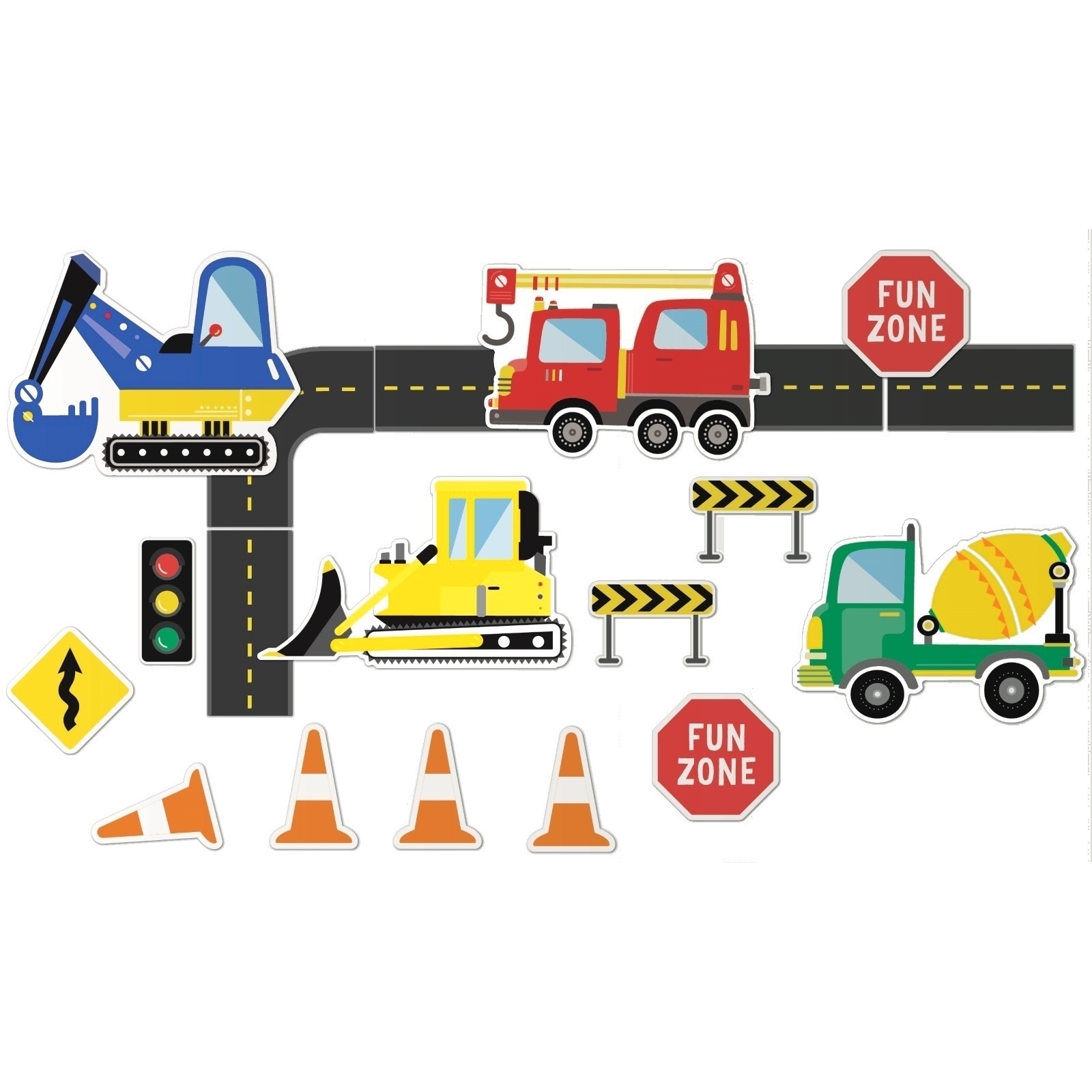 Construction Trucks Cutout Wall Decorations (Pack of 20)