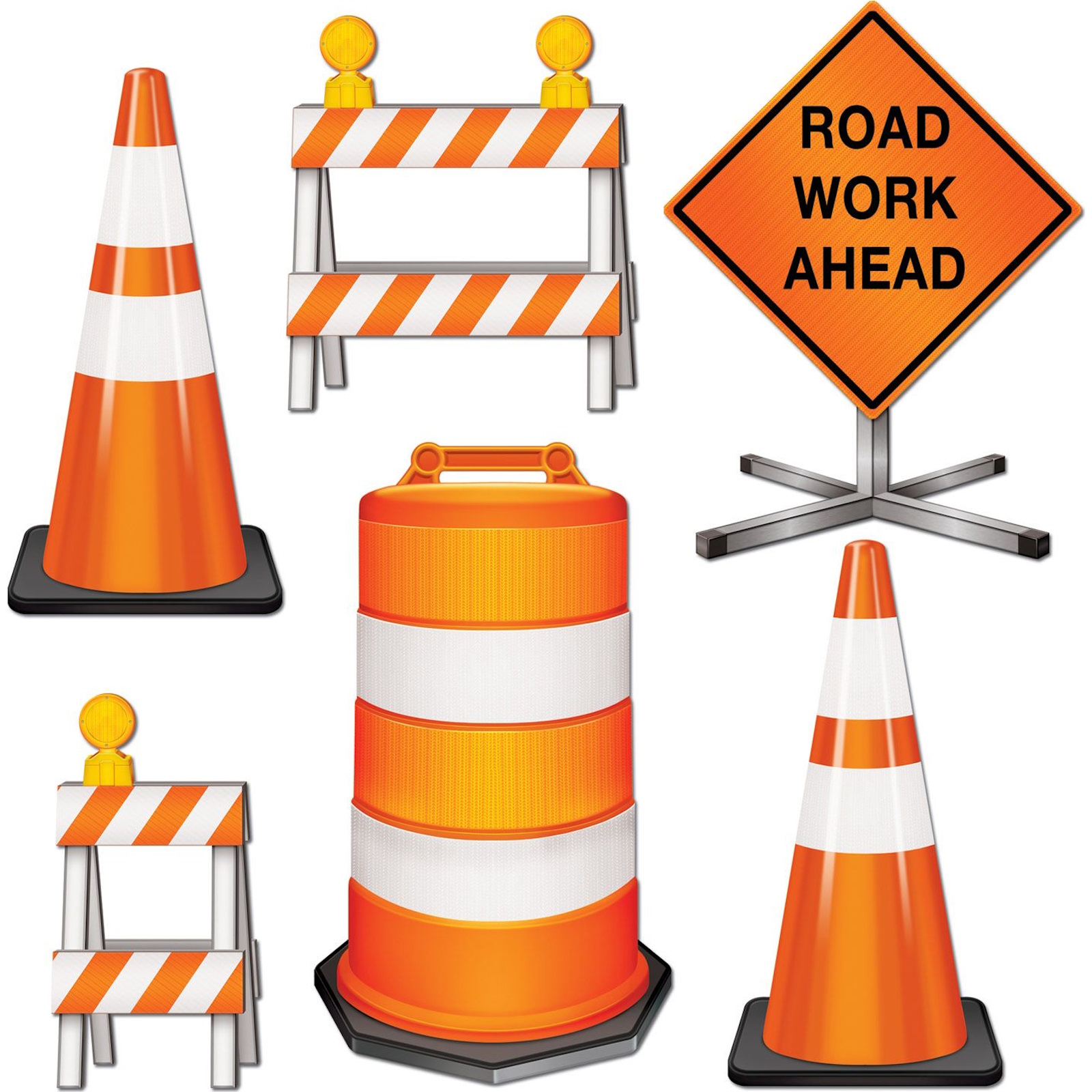 Construction Road Crew Cutouts (Pack of 6) 