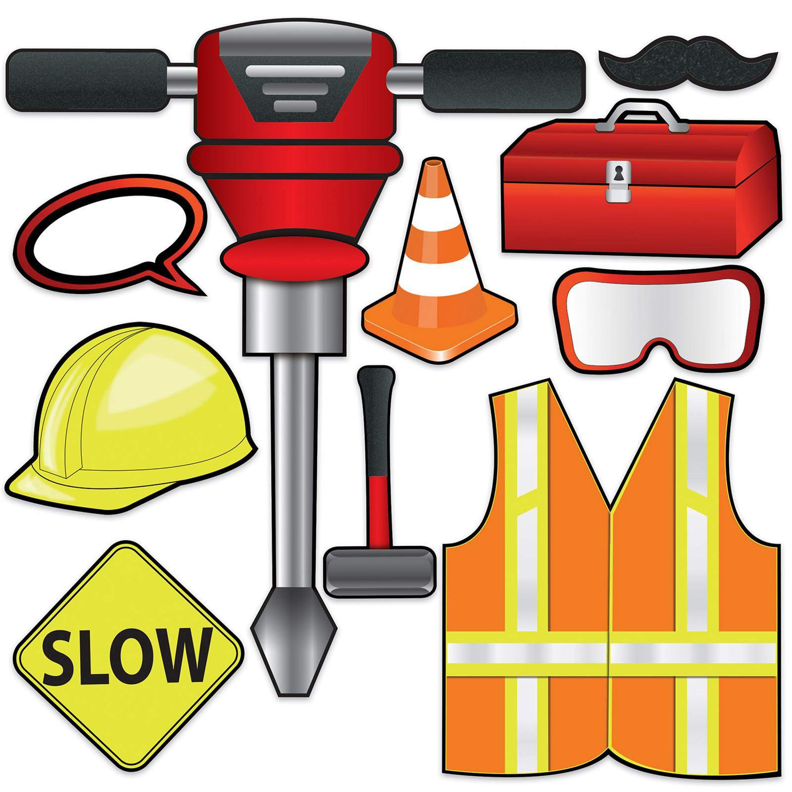 Construction Photo Prop Signs (Pack of 10)