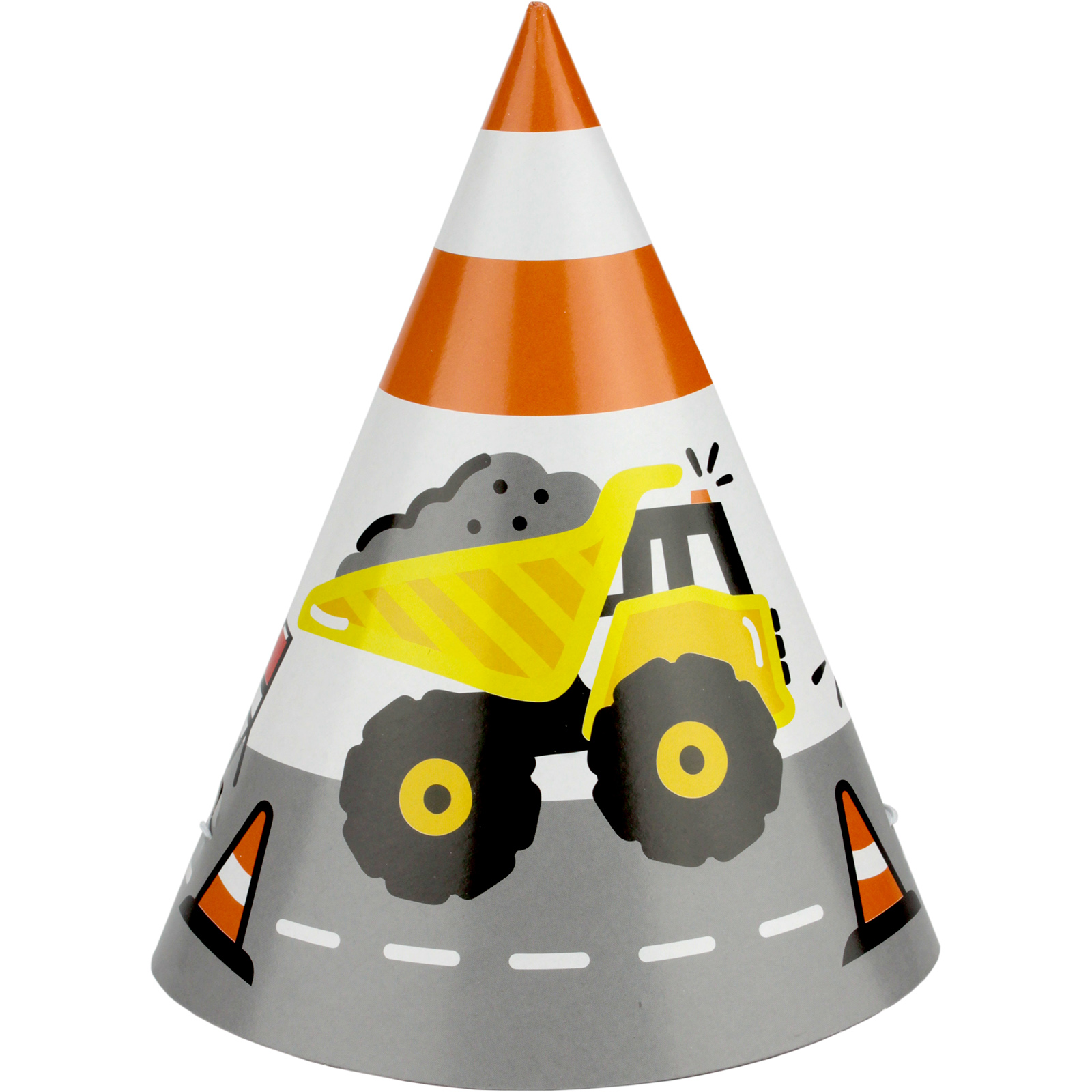 Construction Party Zone Party Hats (Pack of 8)