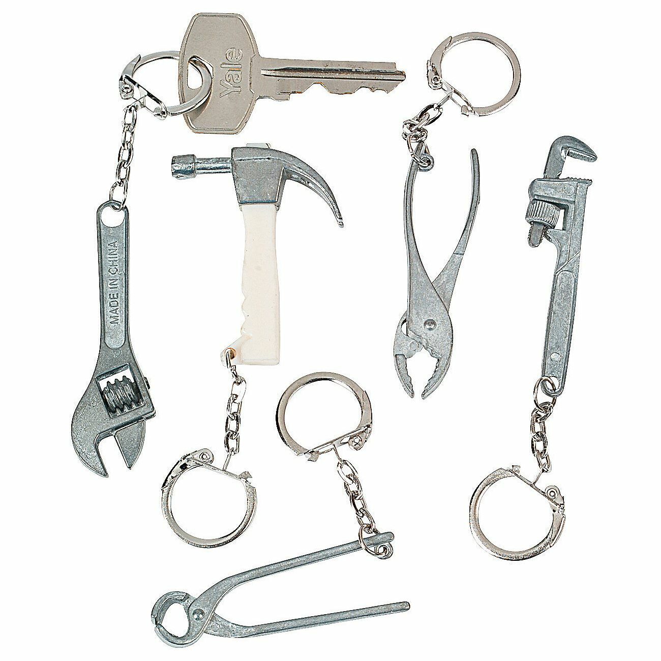 Metal Tool Keyrings (Pack of 12)