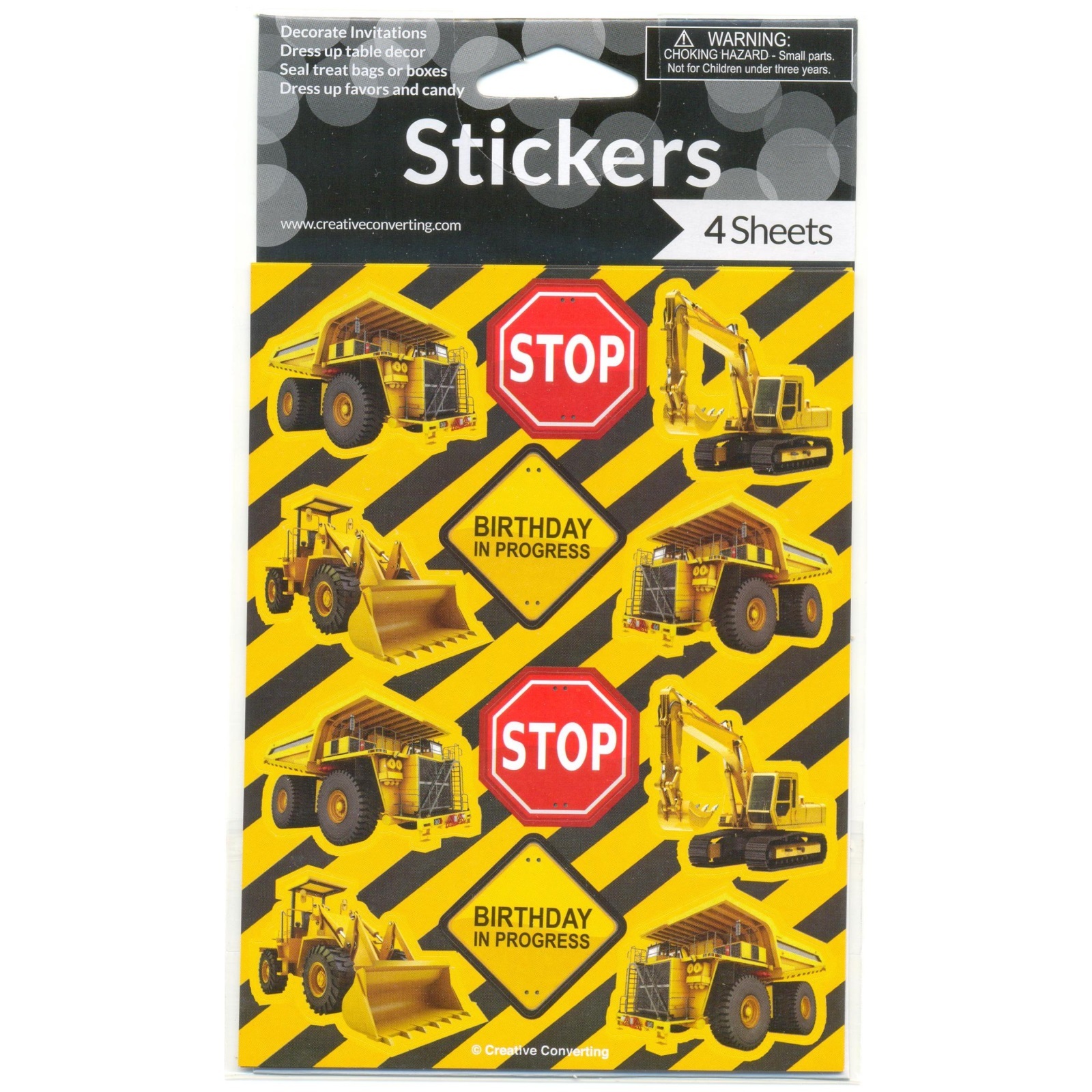 Construction Zone Stickers (4 Sheets)