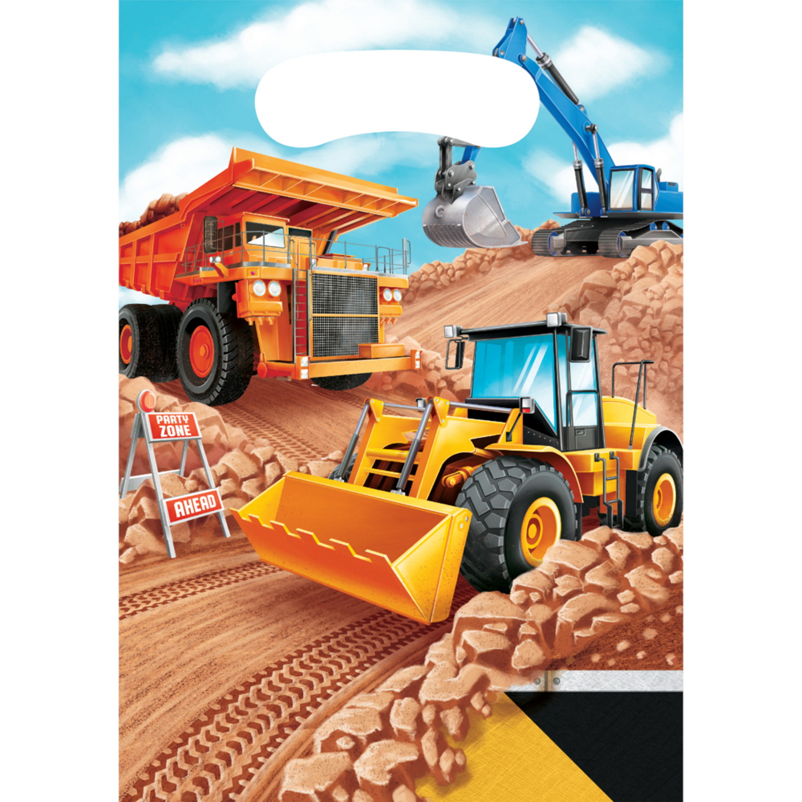 Big Dig Construction Plastic Lolly/Treat Bags (Pack of 8)