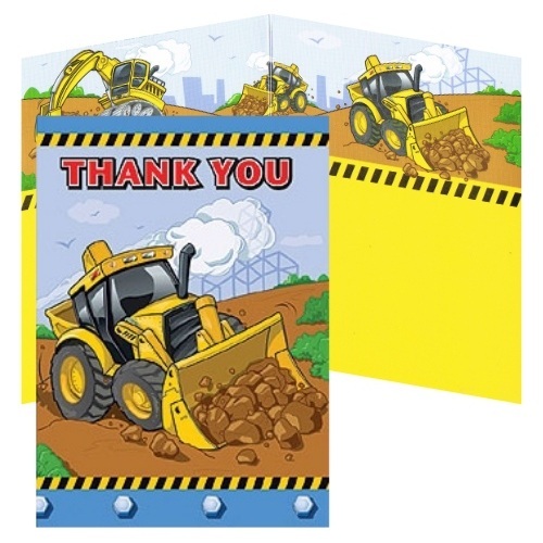 Construction Party Thank You Cards (Pack of 12)
