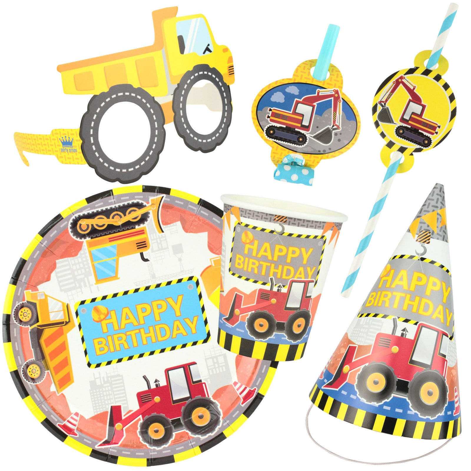 Construction Trucks Party Pack (For 6 Guests)