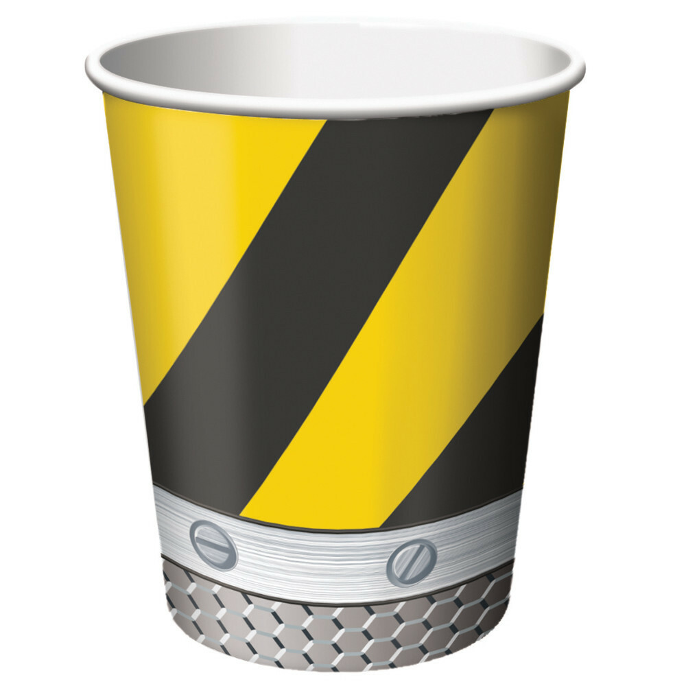 Construction Zone Paper Cups (Pack of 8)