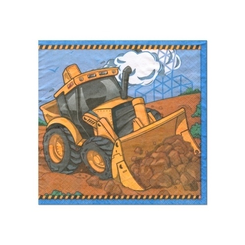 Construction Large Napkins / Serviettes (Pack of 16)