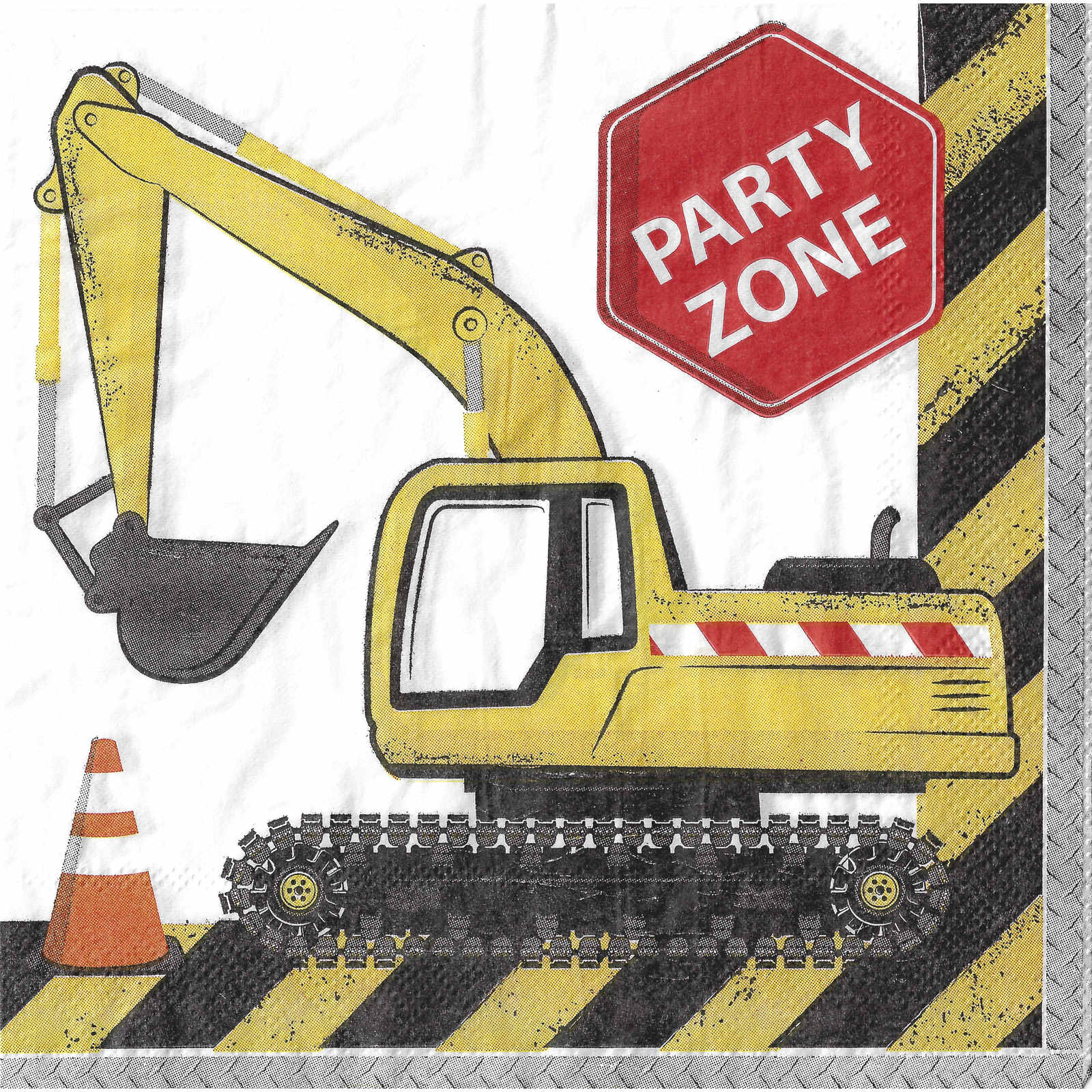 Construction Truck Party Digger Large Napkins / Serviettes (Pack of 20) 