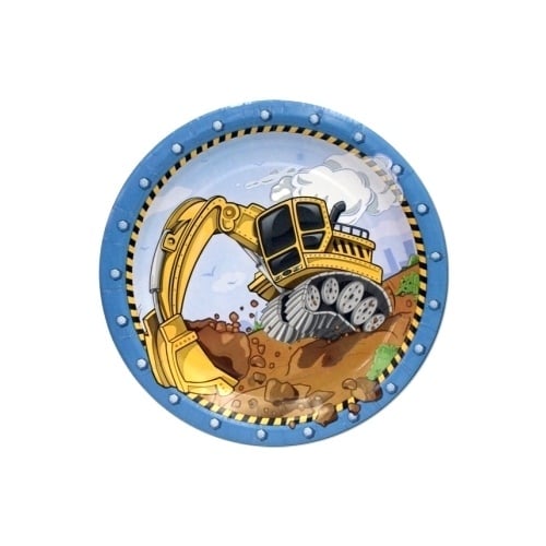 Construction Small Paper Plates (Pack of 8)