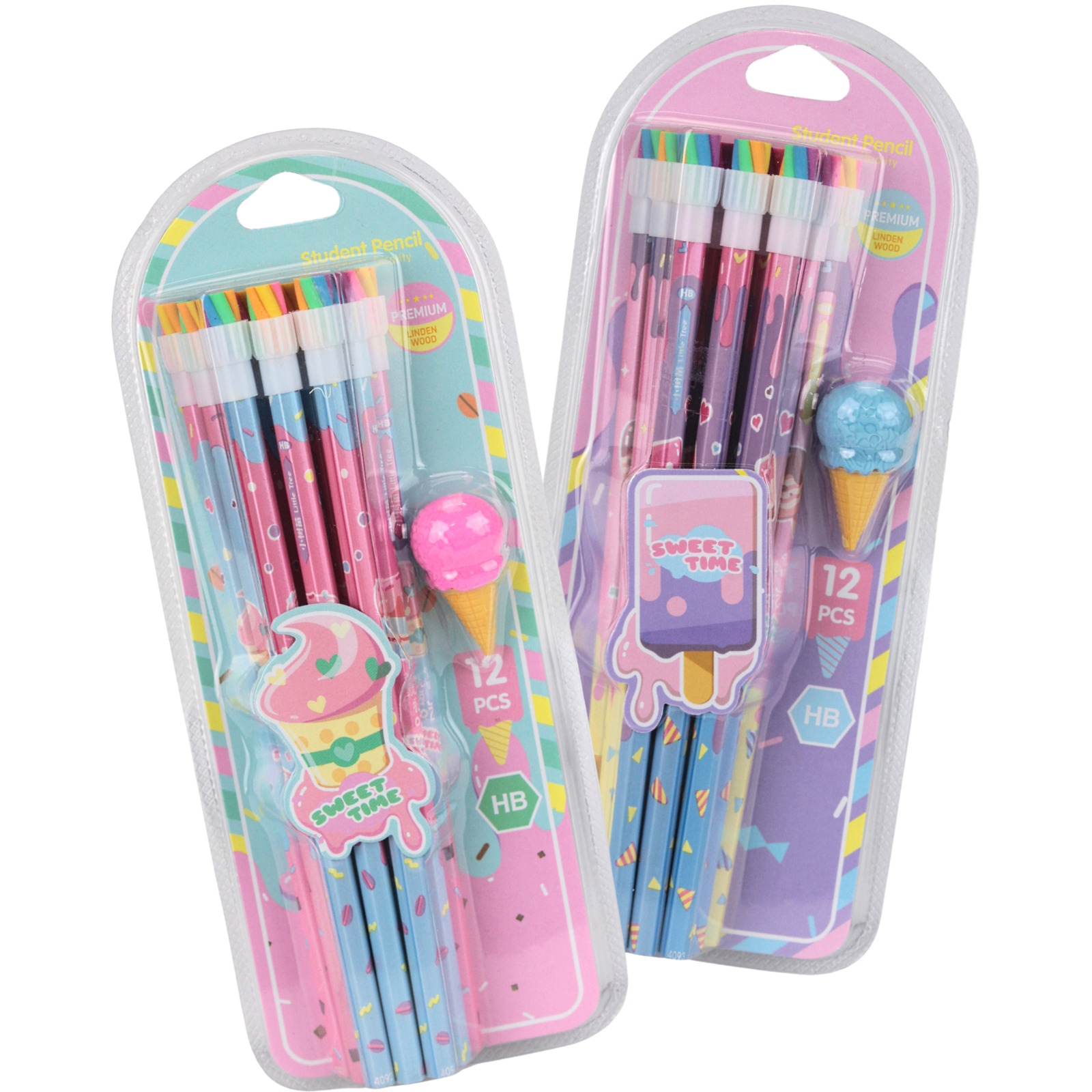 12 Student HB Pencils Sweet Time Series (1 Pack Only)