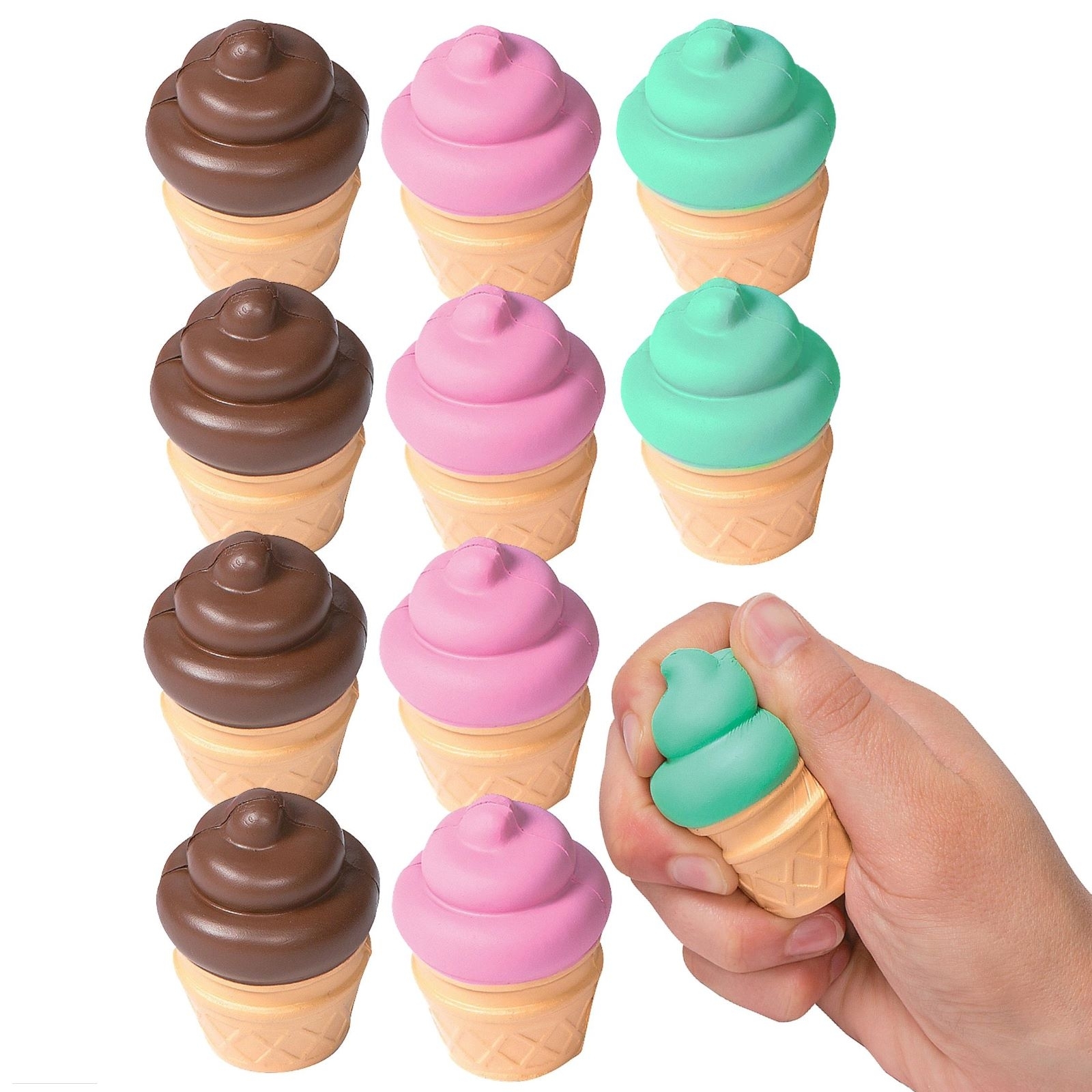 Ice Cream Cone Squishy Toys (Pack of 12)