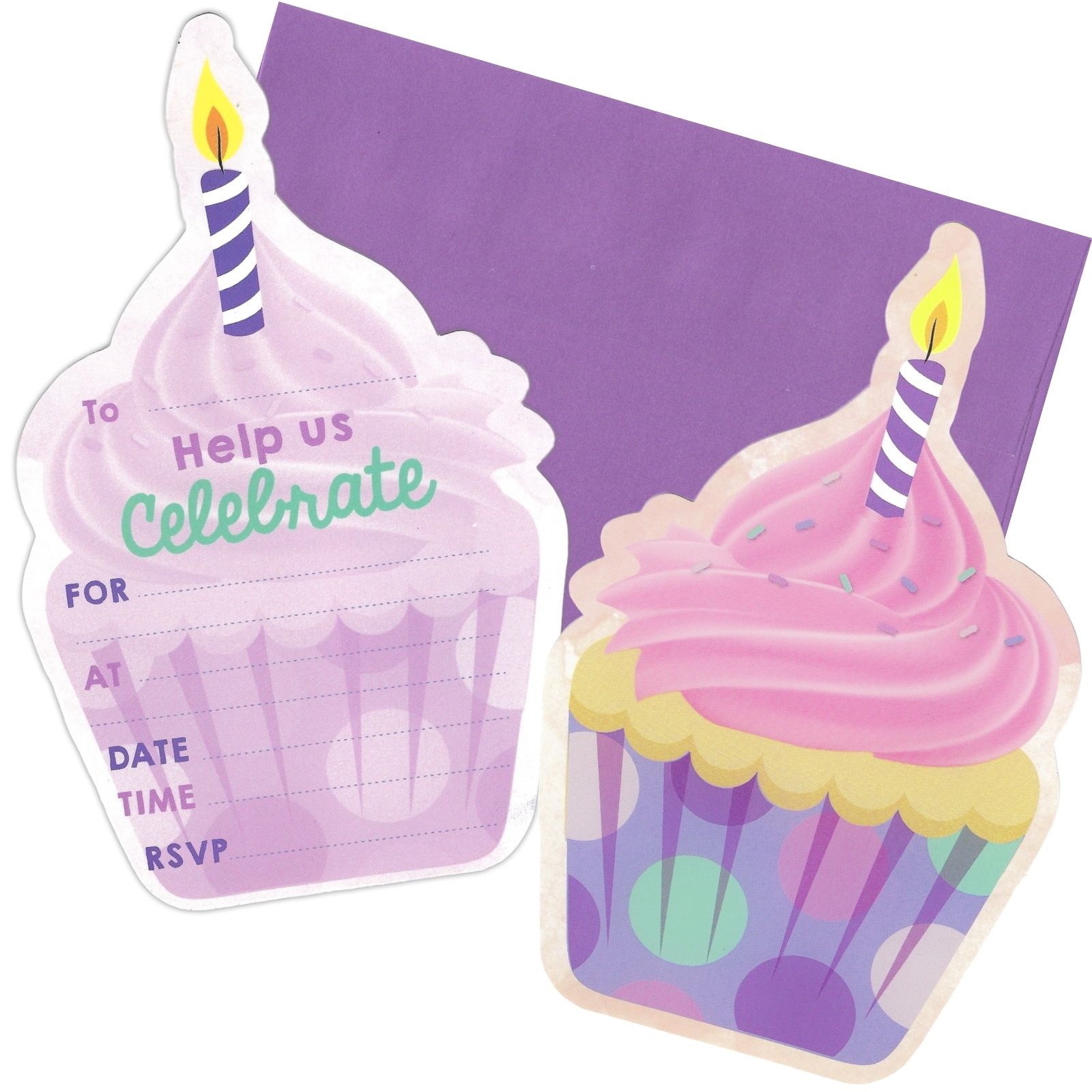 Cupcake Invitations (Pack of 8)