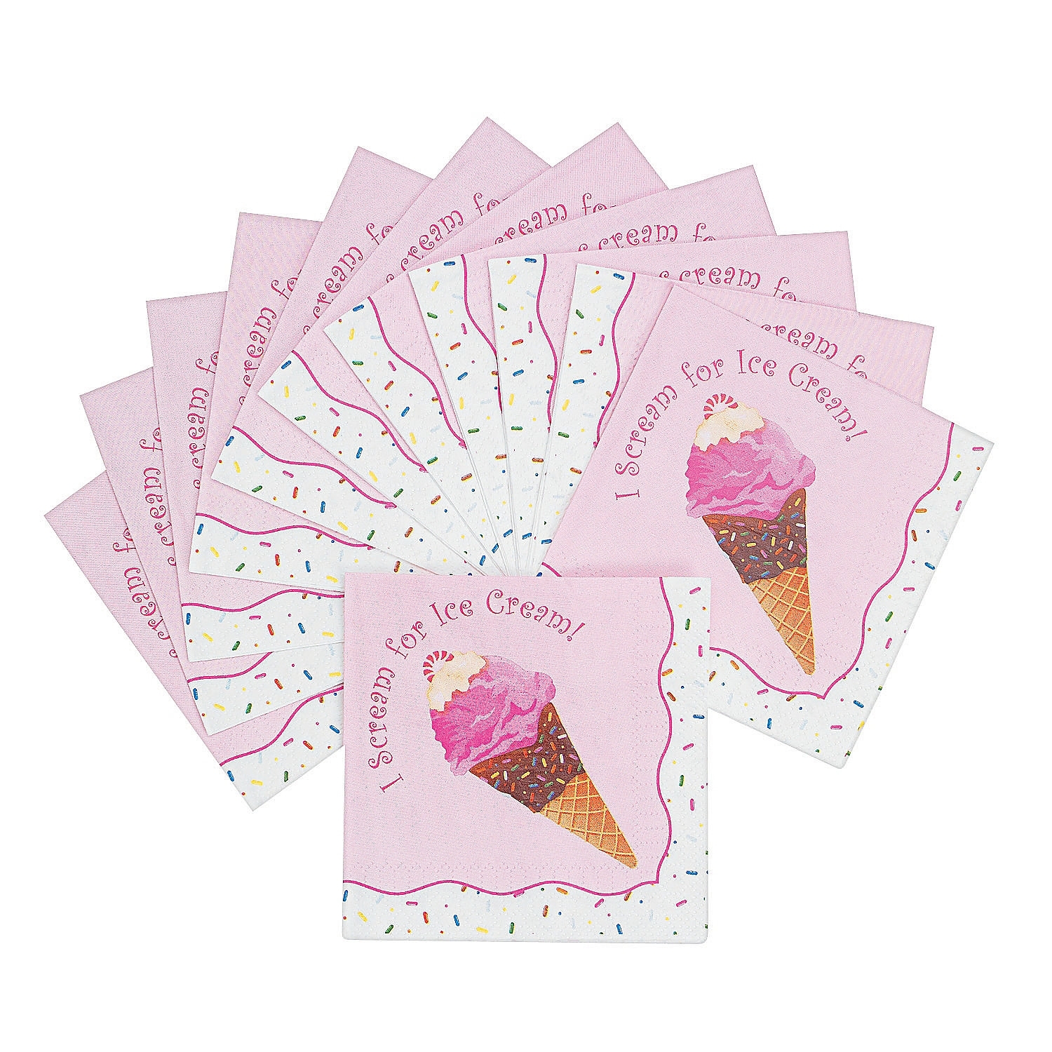 I Scream For Ice Cream Small Napkins / Serviettes (Pack of 16)