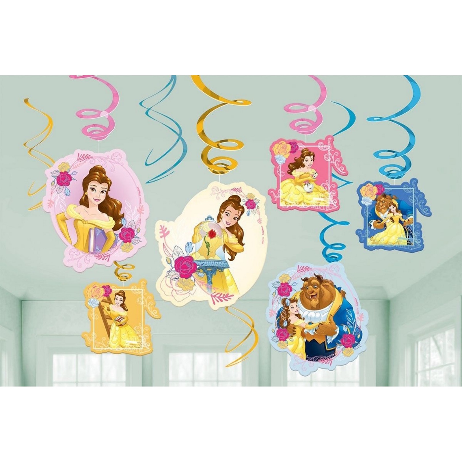 Beauty and the Beast Swirl Decorations (Pack of 12)