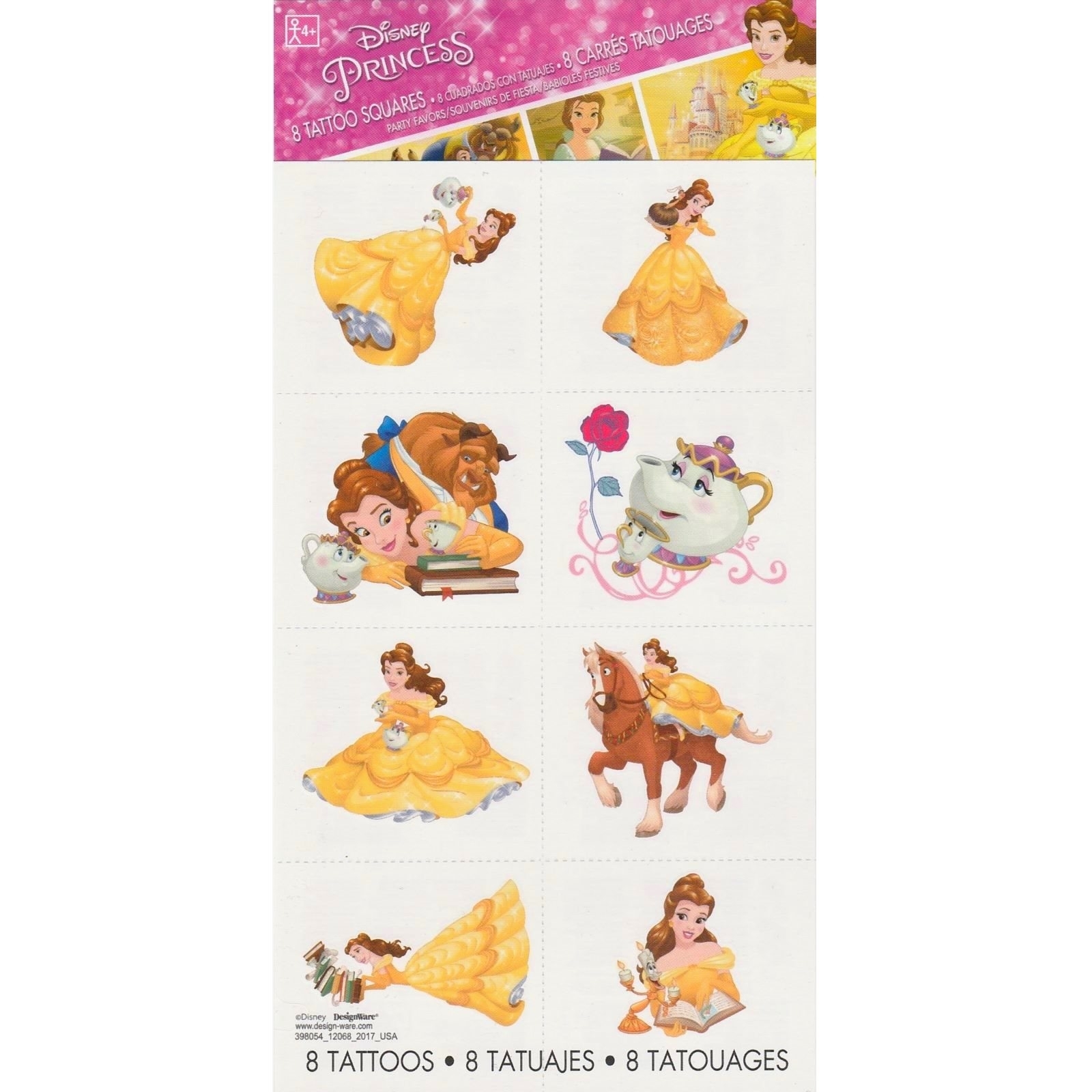 Beauty and the Beast Tattoos (1 Sheet)