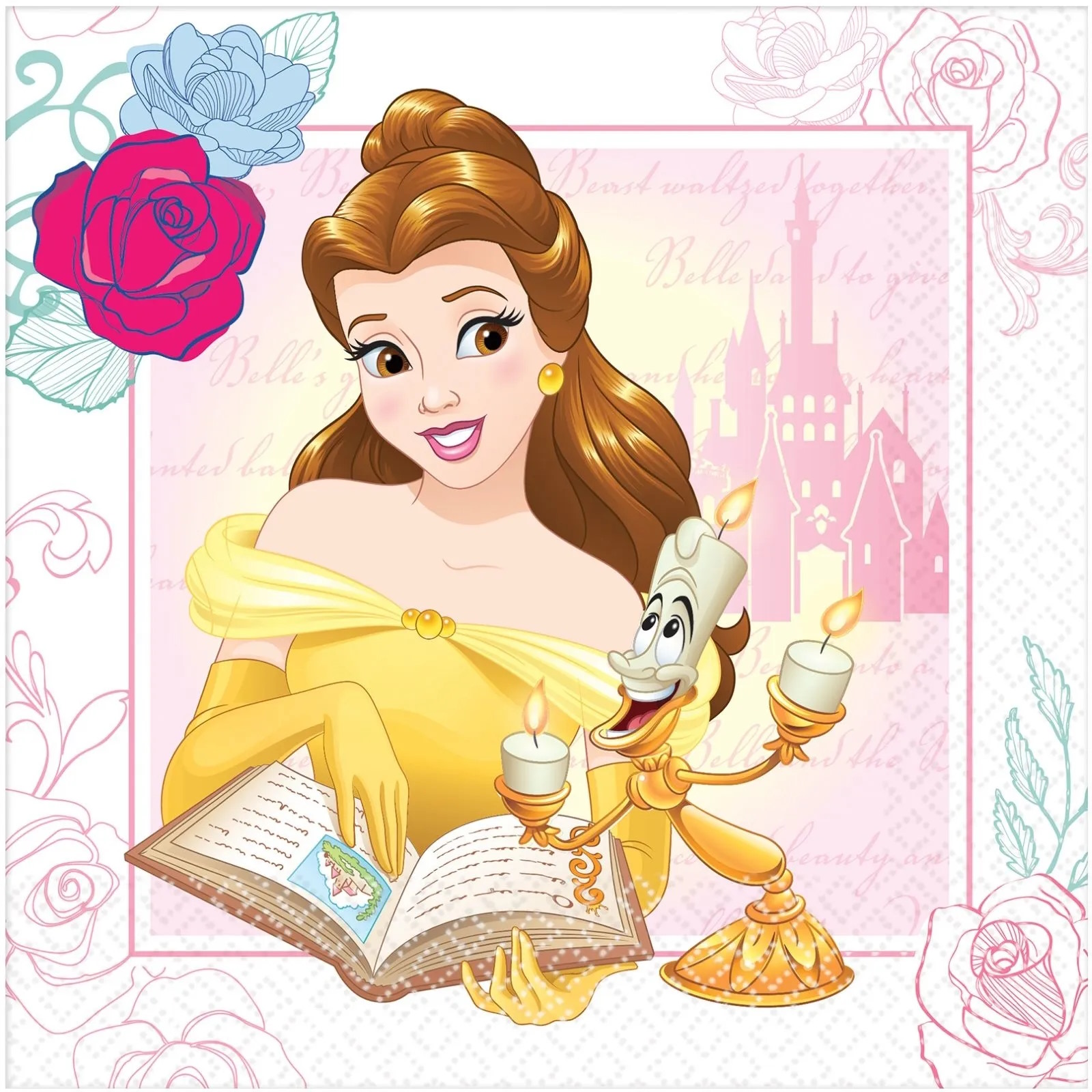 Disney Beauty and the Beast Large Paper Napkins / Serviettes (Pack of 16)
