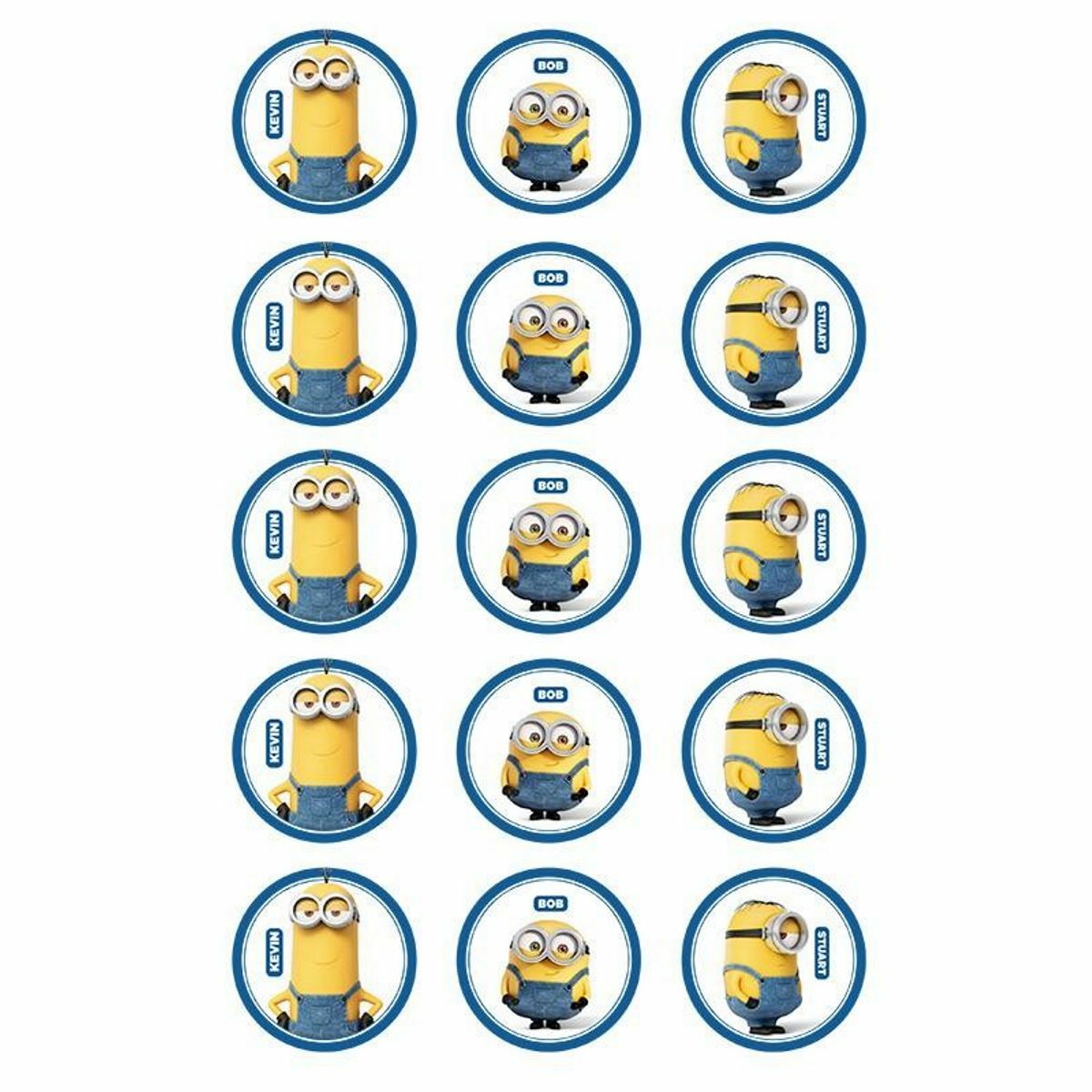 Minions Edible Cupcake Decorations (Pack of 15)