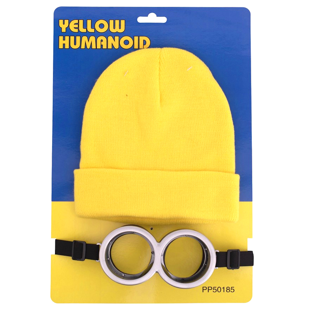 Yellow Worker Beanie and Goggles Costume Accessory Set