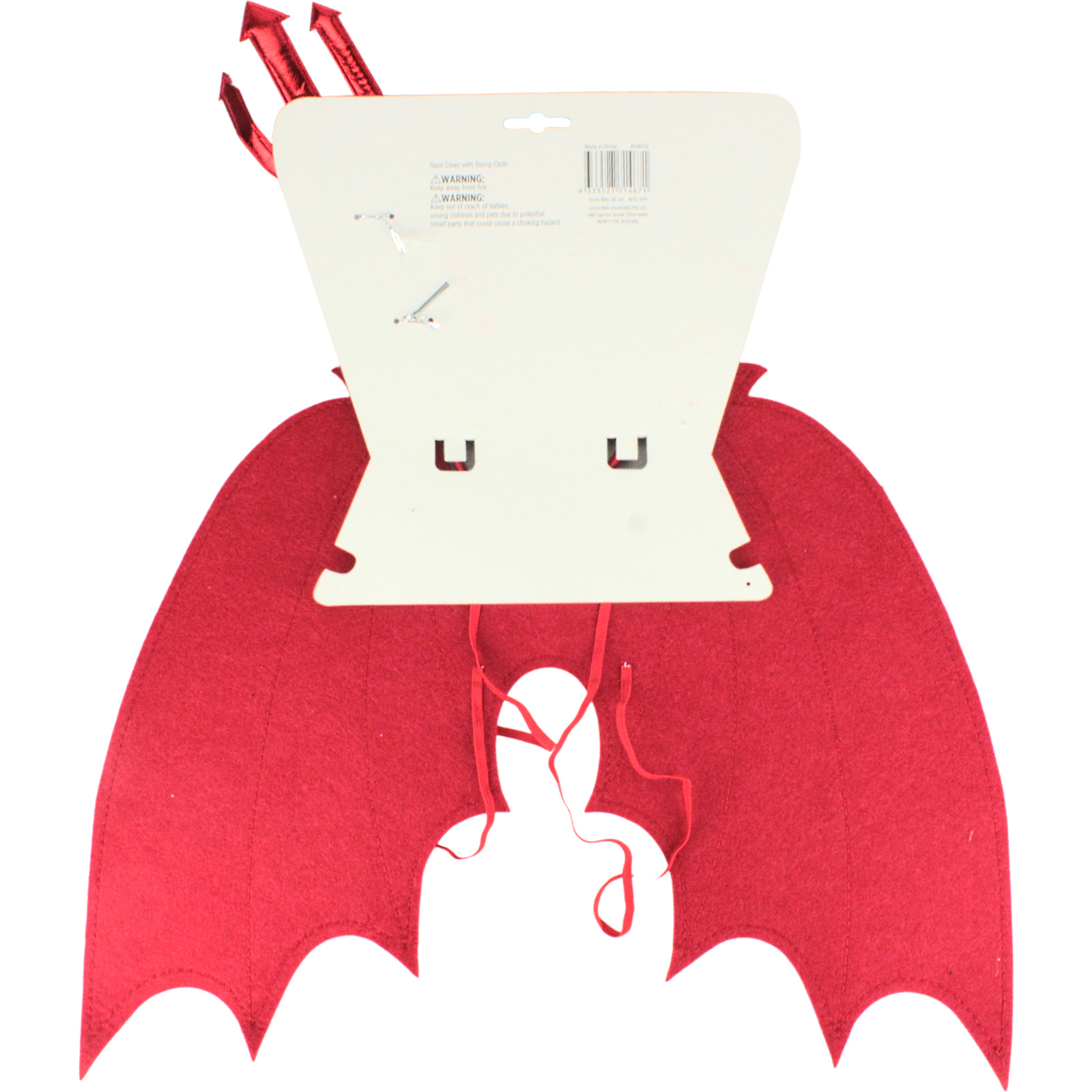 Metallic Red Devil Headband, Trident and Wings Set Halloween Adult