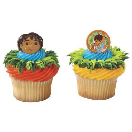 Go Diego Go Cupcake Rings (Pack of 12)
