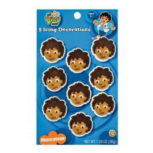 Go Diego Go Edible Icing Decorations (Pack of 9)