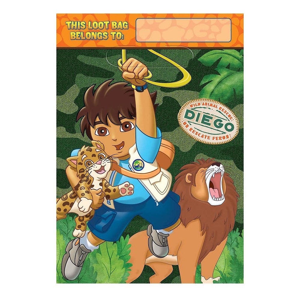 Go Diego Go Lolly/Treat Bags (Pack of 8)