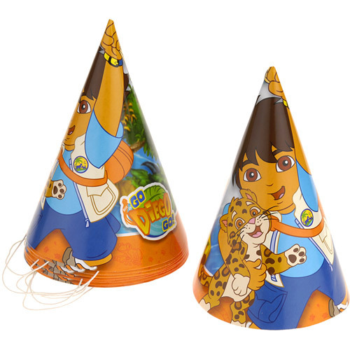 Go Diego Go Party Hats (Pack of 8)