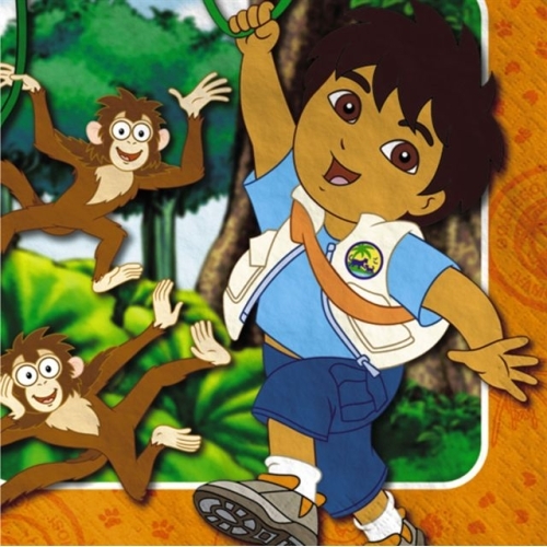 Go Diego Go Large Napkins / Serviettes (Pack of 16)
