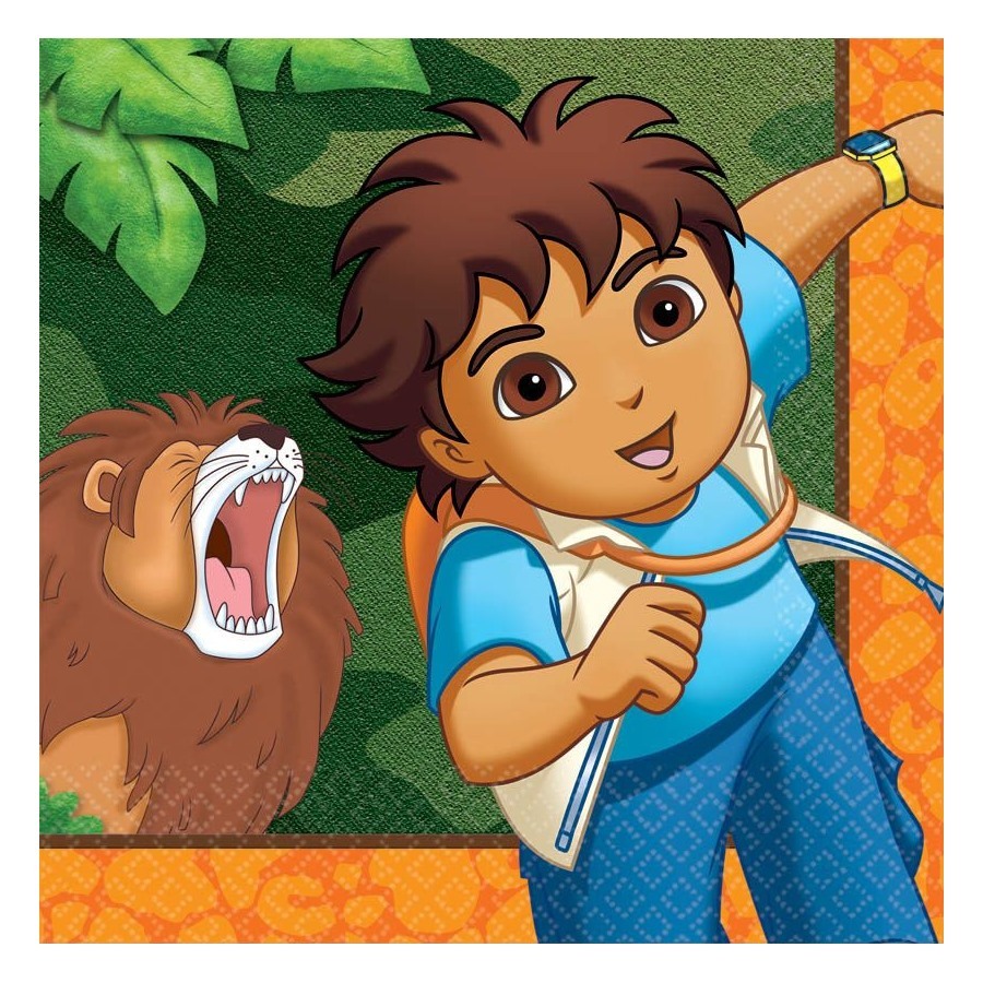 Go Diego Go Large Napkins / Serviettes (Pack of 16)