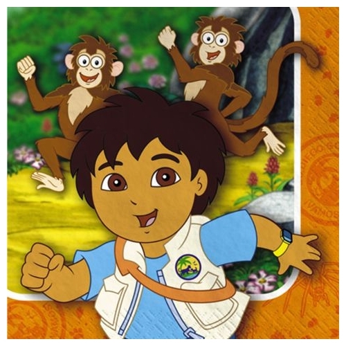 Go Diego Go Small Napkins / Serviettes (Pack of 16)