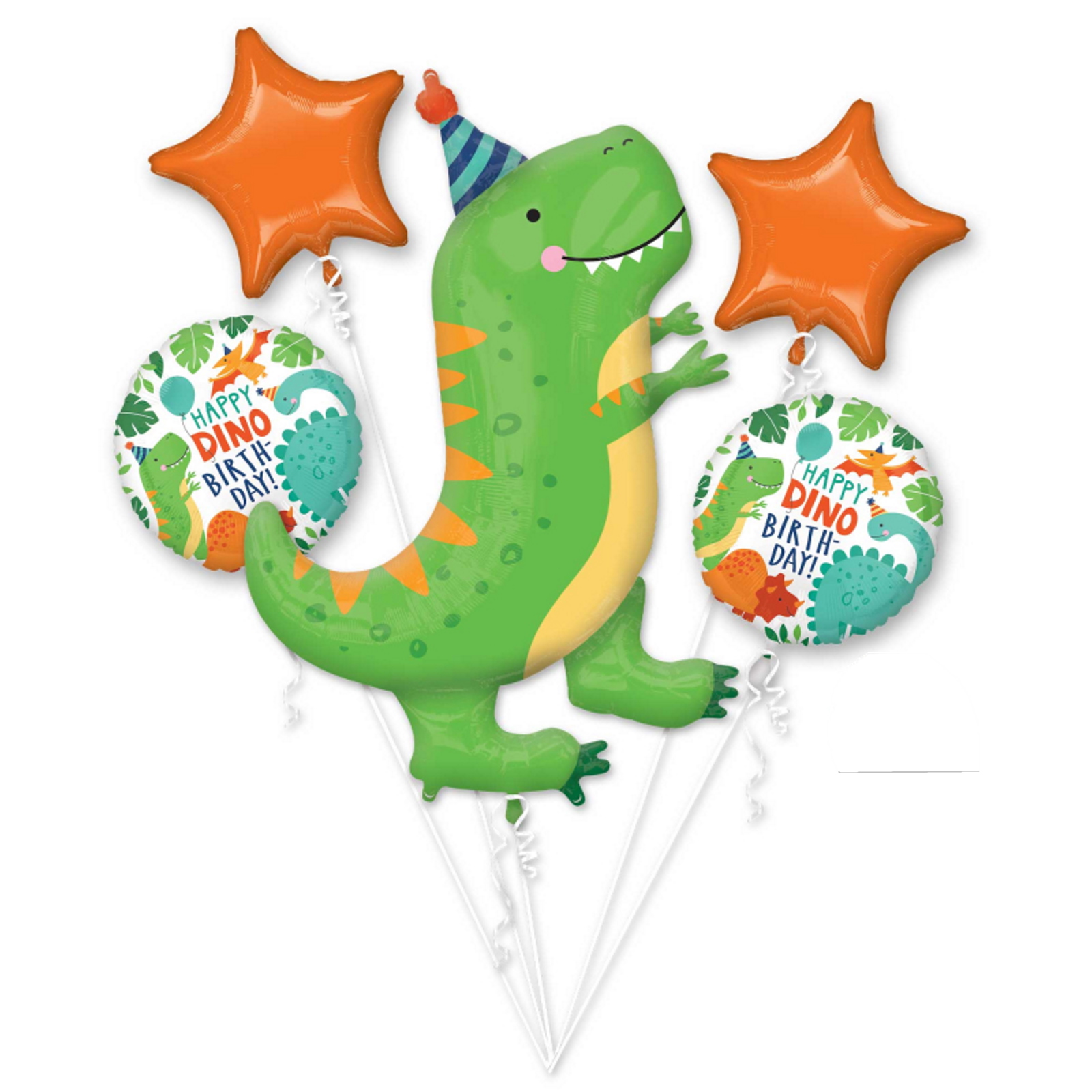 Dino-Mite Happy Dino Birthday Foil Helium Balloon Bouquet