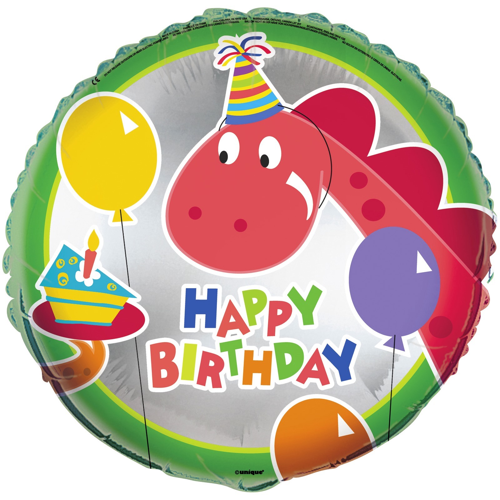 Dino Party Helium Balloon