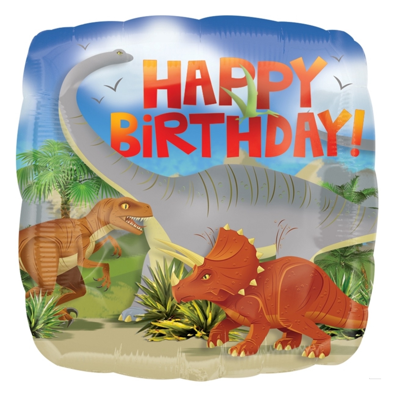 Dino Happy Birthday Helium Foil Balloon