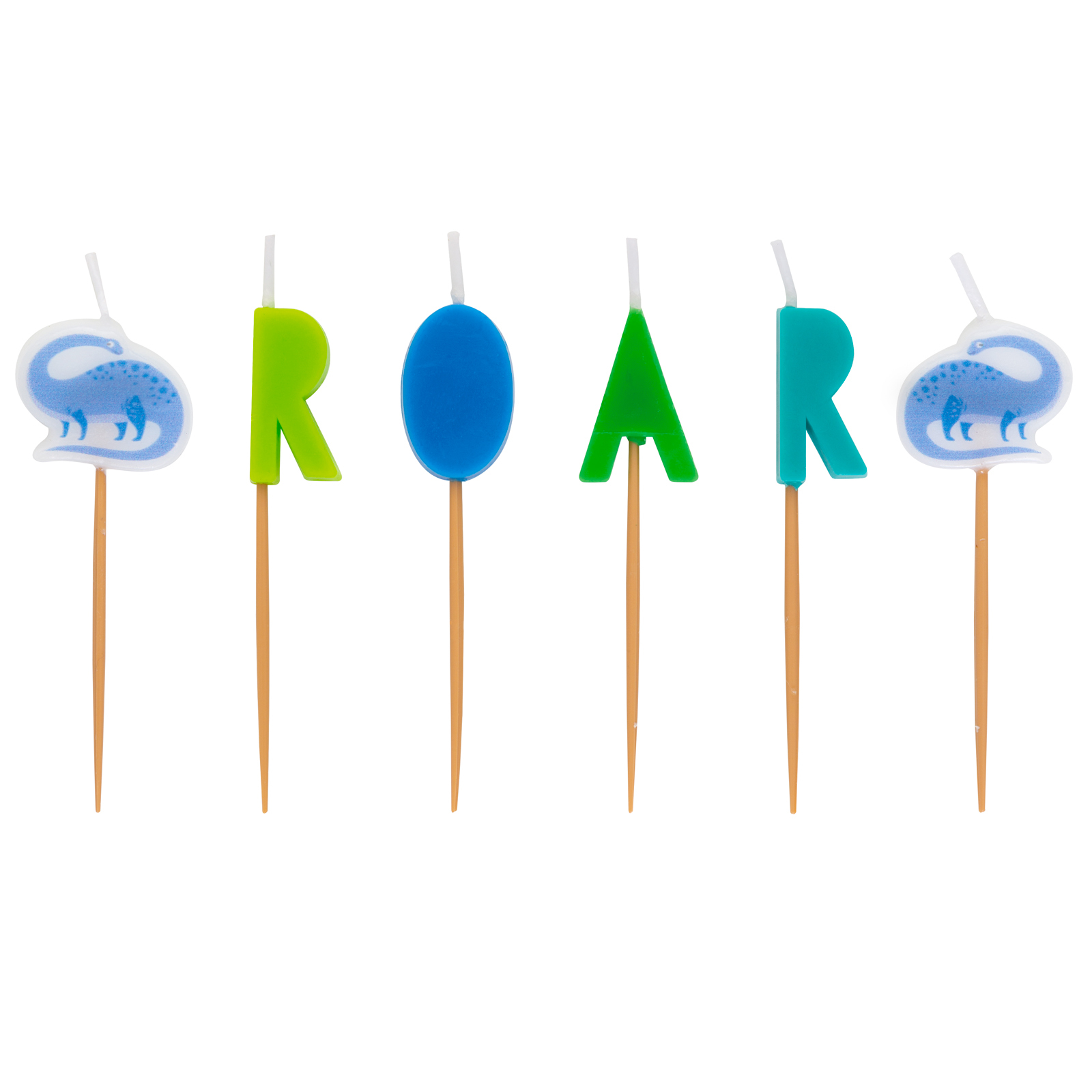 Dinosaur Roar Cake Candles (Set of 6)