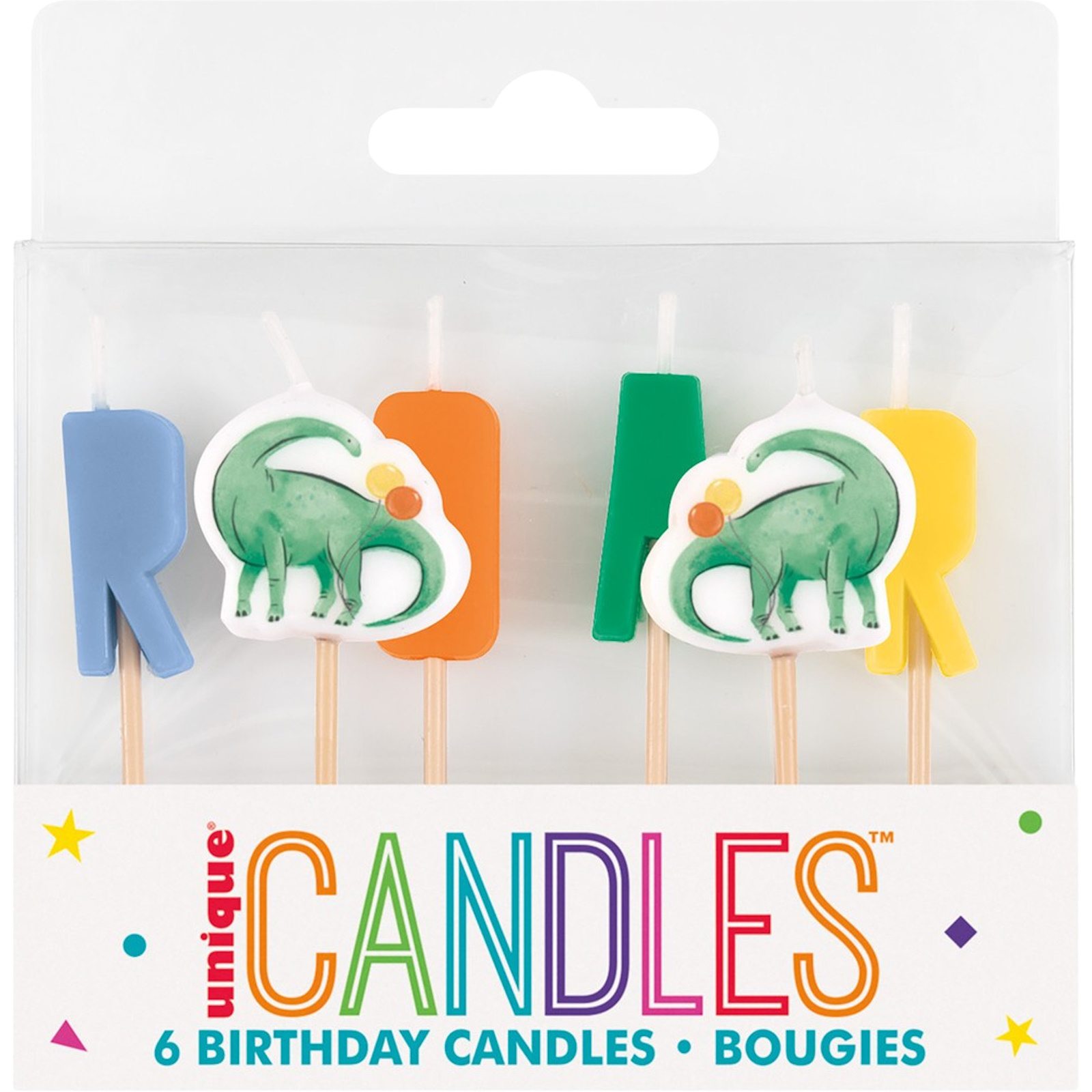 Partying Dinosaurs Cake Candles (Set of 5) 