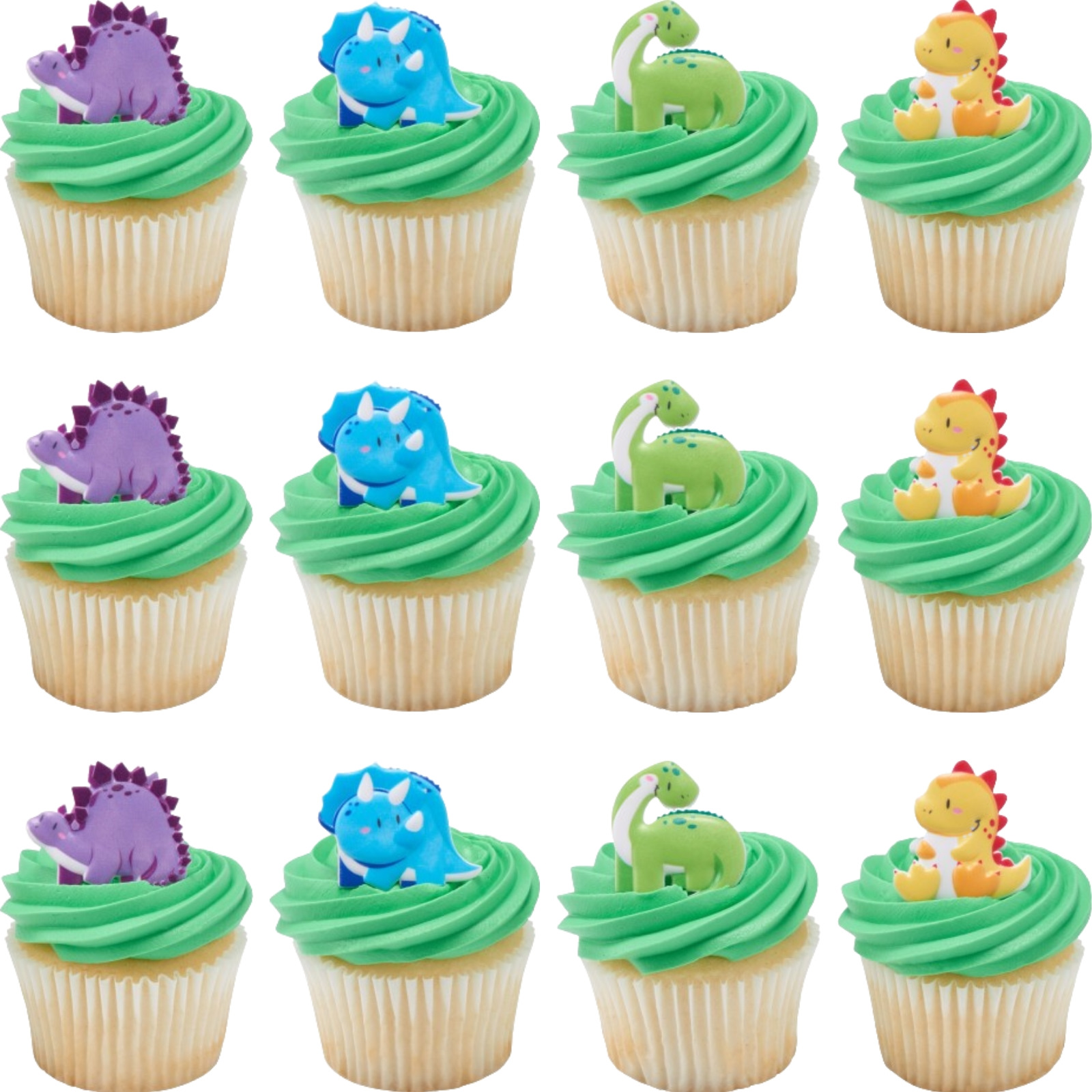 Baby Dino Cupcake Rings (Pack of 12) 