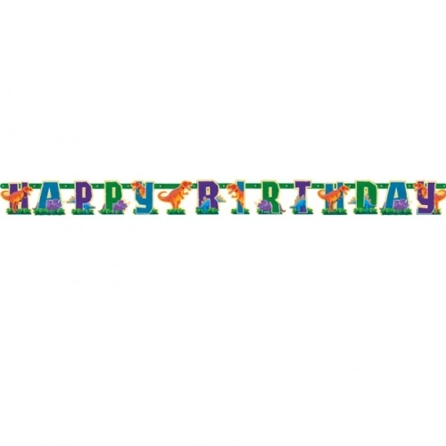 Dinosaur Prehistoric Party Happy Birthday Banner