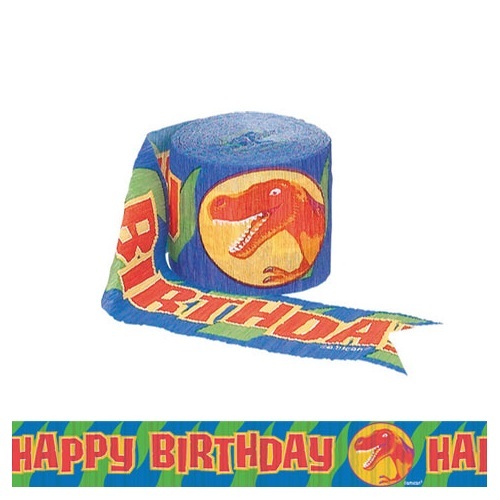 Dinosaur Prehistoric Party Crepe Streamer