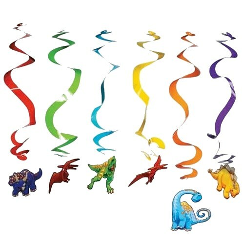 Dinosaur Swirl Decorations (Pack of 12)