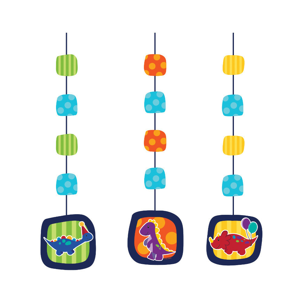 Little Dino Party Hanging Decorations (Pack of 3)